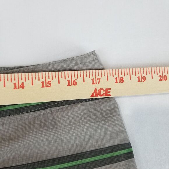 Quicksilver Swim Trunks Mens 34 Gray Striped Waterman Collection Board Shorts - Picture 7 of 10